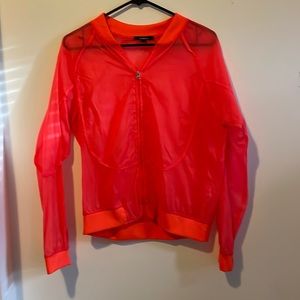 Ambiance neon orange sheer jacket L